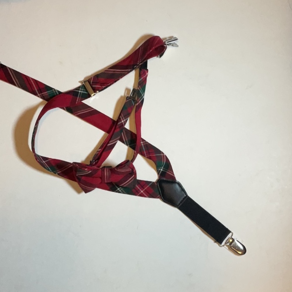 Tartan Bow Tie and Suspenders Set